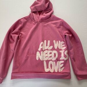 Pink "All We Need Is Love" Graphic Hoodie